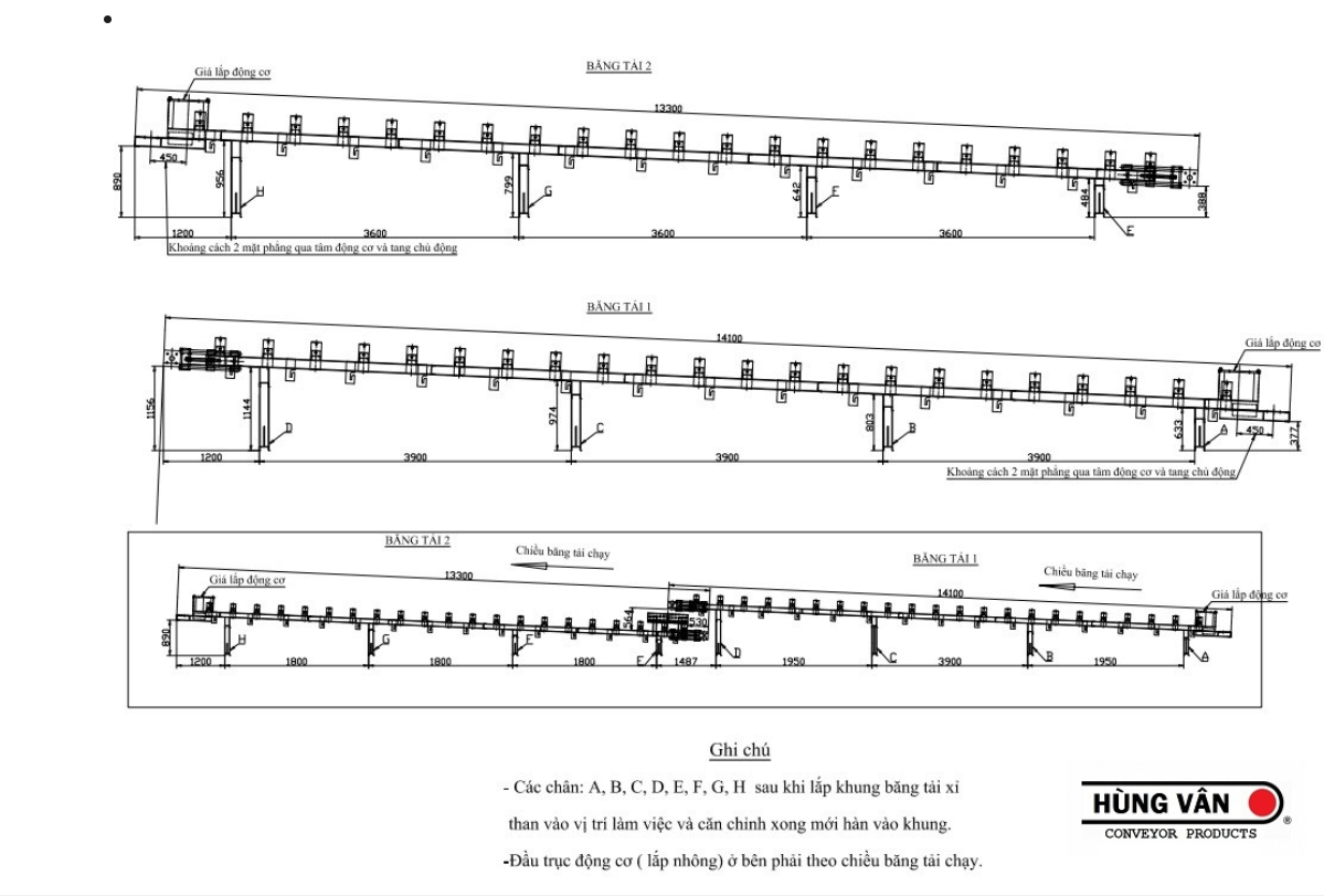 Tài liệu về bản vẽ khung băng tải và cấu tạo khung băng tải