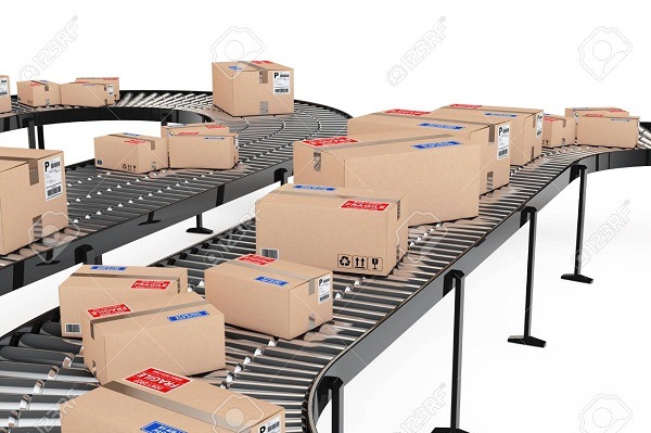 Vận chuyển và phân loại sản phẩm trong kho logistic sử dụng băng tải