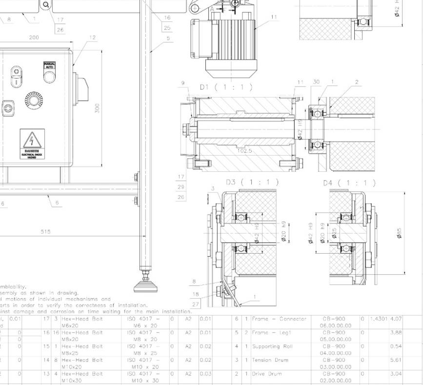 Tài liệu bản vẽ Autocard băng tải
