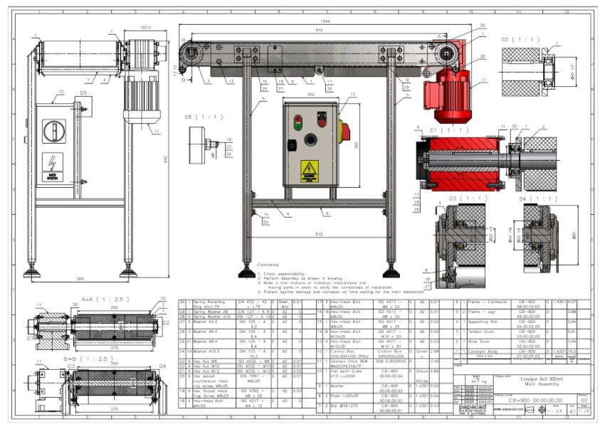Tài liệu bản vẽ Autocard băng tải