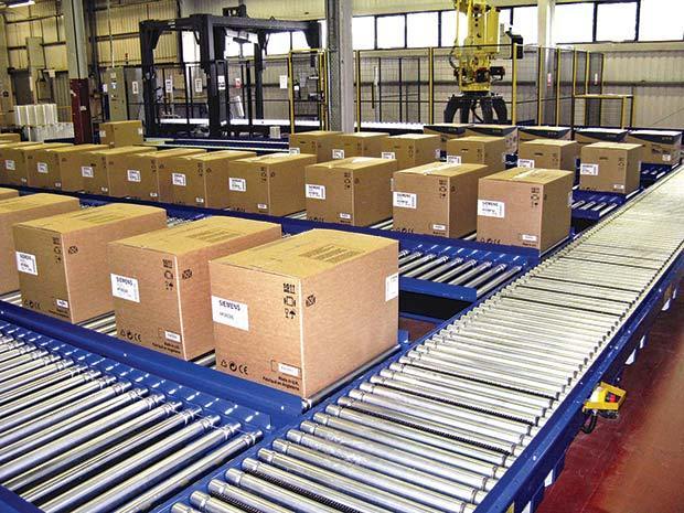 Băng tải con lăn ứng dụng cho băng tải tích lũy hàng hóa