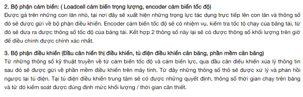 Tài Liệu Về Cấu Tạo Cân Băng Tải Và Nguyên Lý Hoạt Động Cân Bằng Định Lượng