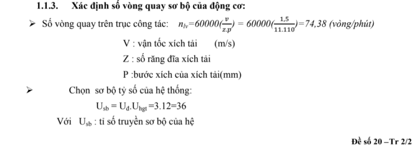 Tài liệu thiết kế hệ thống dẫn động xích tải