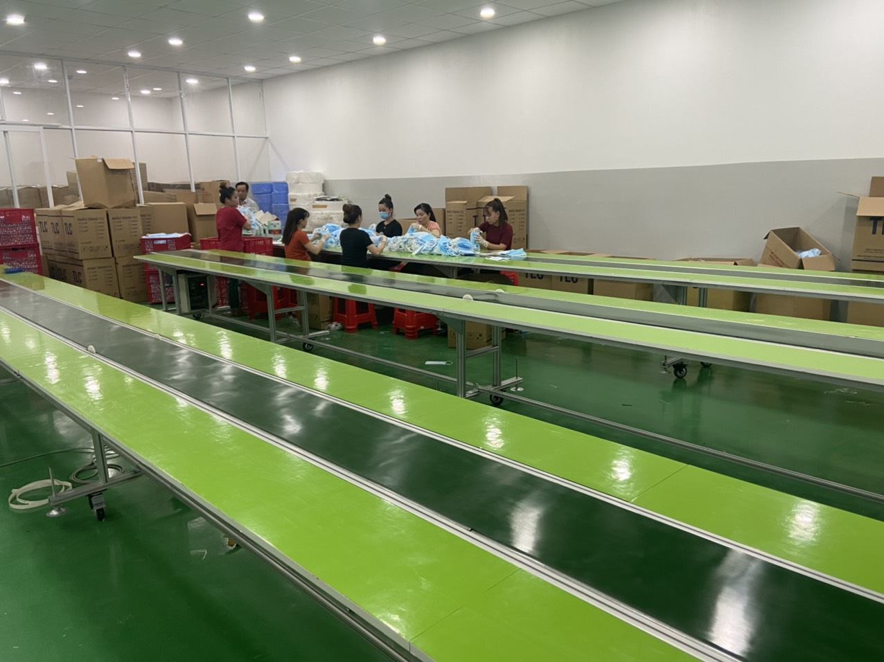 Băng Tải Pvc Trong Dây Chuyền Sản Xuất Khẩu Trang Y Tế