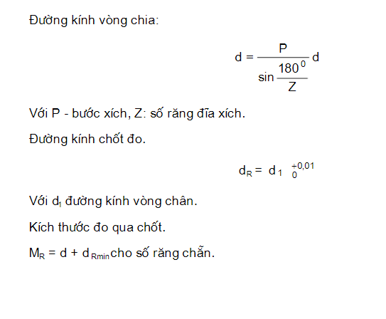 Tài liệu thiết kế xích con lăn chính xác và đĩa xích