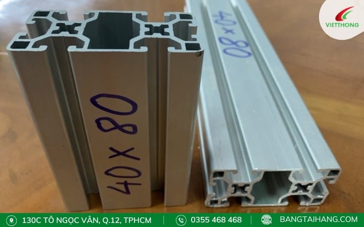 Thanh nhôm định hình 40x80 7 Ảnh nhôm định hình 40x80 thực tế