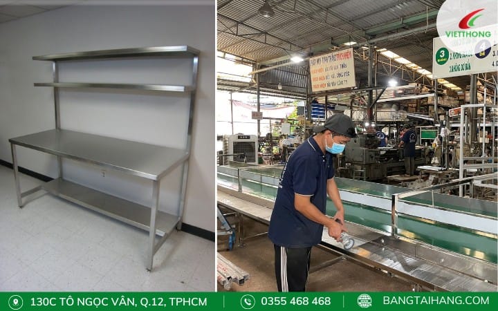 Bàn thao tác inox chống gỉ sét 