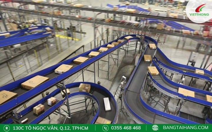 Băng tải dây belt cao su vận chuyển bưu kiện