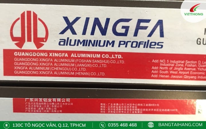 Các loại nhôm định hình phổ biến trên thị trường hiện nay ở Việt Nam 4 Nhôm xingfa tem đỏ